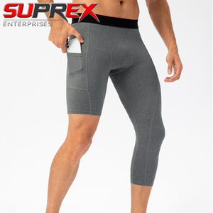 Pantalones Cortos de Compresión Personalizados para Hombre, Cintura Elástica, Largura hasta el Tobillo, Secado Rápido, Spandex/Nylon Elástico 120g, Detección de Agujas, Gimnasio, Fitness - Product Image 3