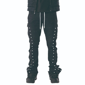 Ensemble de survêtement pour homme de haute qualité à manches longues avec fermeture éclair, orné de perles, de strass et de broderies vintage - Product Image 2