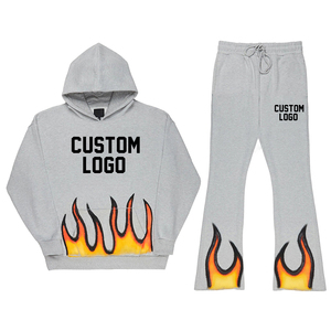 Conjunto de 2 Piezas de Pantalones Acampanados con Logotipo Personalizado para Hombre, Pantalones Deportivos Acampanados para Hombre, Conjuntos de Pantalones Deportivos para Mujer en Venta, el Mejor Diseño de Pantalones Acampanados - Product Image 3