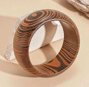 Brazalete y pulsera de madera de diseño moderno, pulseras de madera de tamaño personalizado, brazalete hecho a mano con flores, brazalete de madera - Product Image 3