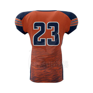 Conjunto de Uniforme de Fútbol Americano, Jersey Sublimado Naranja y Azul Marino con el Número 23 y Pantalones Azules para Hombres Adultos, Todas las Temporadas - Product Image 6
