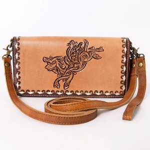 กระเป๋าสะพายไหล่หนังแท้สำหรับผู้หญิงทำด้วยมือสไตล์โบฮีเมียนวินเทจแฟชั่นตะวันตกประดับพู่กระเป๋าสตางค์พร้อมช่องใส่บัตร/เงินสด - Product Image 1