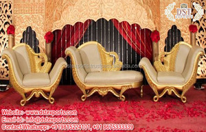 Canapé de luxe pour couple de mariage lors de la réception de mariage, magnifique ensemble de canapés de mariage indien, ensemble de canapés de scène de mariage asiatique, décoration d'événement au Royaume-Uni - Product Image 5