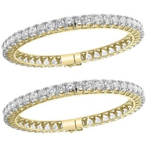 Hip Hop 5MM Iced Out Tennis Bracelet 925 Sterling Gold Plated VVS Moissanite Diamond Ladies Tennis Bracelet para mujer - Product Image 3