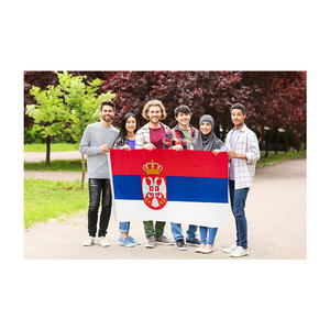 欧洲2024热卖足球庆典100% 耐用聚酯90x150cm厘米定制3x5英尺国旗塞尔维亚国旗 - Product Image 2