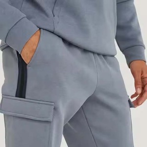 Mejor nuevo diseño de alta calidad chándal hombres algodón polar deportes calle desgaste Jogger chándal hombres Sudadera con capucha y pantalones conjuntos - Product Image 5