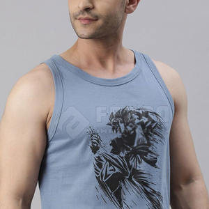 Débardeur décontracté léger pour hommes Débardeur uni de style été adapté à l'impression par transfert de chaleur - Product Image 5