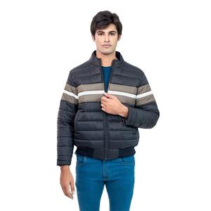 Chaqueta acolchada de poliéster acolchada de invierno informal para hombre con cuello alto con forro de piel cálido y bolsillos laterales - Product Image 1