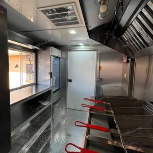 Black Fiberglass Food Trailer <b>Towable</b> Mobile Snack Cart Catering Truck Custom Size Service Window - Product Image 4