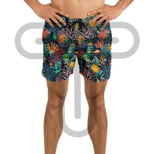 Pantalones cortos de playa de verano para hombre de tendencia superior 100% algodón diseño de logotipo personalizado pantalones cortos de Surf Premium Cierre de cintura elástica estilo Casual - Product Image 2