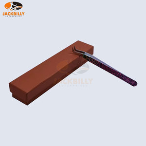 Pinzas para extensiones de pestañas de acero inoxidable con logotipo personalizado al por mayor punta de fibra con agarre de diamante para pinzas para pestañas - Product Image 6