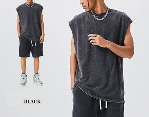 Ensemble deux pièces personnalisé de luxe lourd graphique vintage Boxy recadrée coton délavé à l'acide t-shirt et ensembles courts pour hommes nouvellement faits - Product Image 3