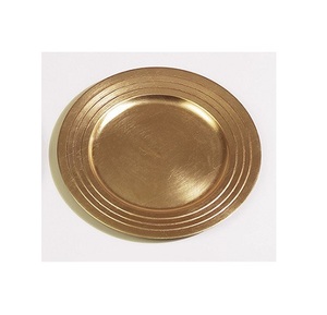 Bandeja de Servicio Decorativa Hecha a Mano, Redonda, de Aluminio con Latón Martillado F354, Madera EPL y Mármol, para Uso Doméstico - Product Image 2