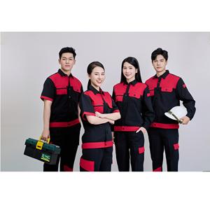 Ropa de Trabajo de Manga Corta para Mujer, Color Negro y Rojo, de Alta Visibilidad, Transpirable, Cómoda, Nueva Tela Superior Duradera, Marca FMF - Product Image 2