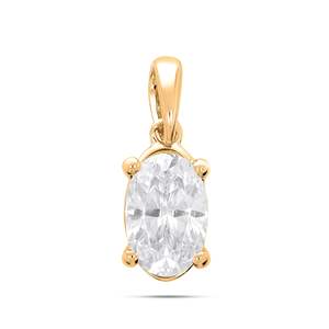 Colgante Solitario con Diamante de Corte Ovalado para Mujer - Product Image 4