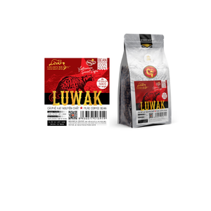 HucaFood Premium 100% Orgánico Robusta Luwak Granos de café tostados medianos con procesamiento verde mezclado Servicio OEM ODM - Product Image 4