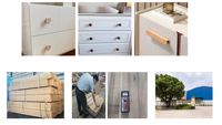 Poignées et Boutons de Meuble Ajustables en Noyer et Chêne Élégants, Finition Argent Mat, Poignées en Bois Contemporaines pour Armoire et Mobilier de Villa