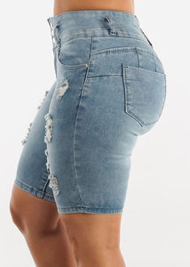 Custom Wholesale <b>Women</b> Summer Denim Ripped Denim Shorts Custom Casual Cut up <b>Jeans</b> Half Short Pants for <b>Women</b> - Product Image 5