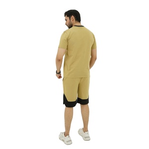 Conjunto de Camiseta y Pantalones Cortos Deportivos de Verano para Hombre, de Algodón Ecológico, Cuello Redondo, Informal, para Gimnasio - Product Image 3