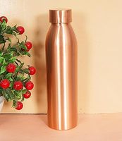 Botella Deportiva Aislada al Vacío de Cobre Hecha a Mano, 1000 ml, Ecológica, Reutilizable, con Revestimiento Seguro para Alimentos, Color Personalizable, Ayurveda