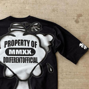 Ropa de calle con estampado OEM, camisetas gráficas, camiseta en blanco, 100% algodón, ropa de talla grande para hombre, camisetas unisex con estampado DTG personalizado - Product Image 6