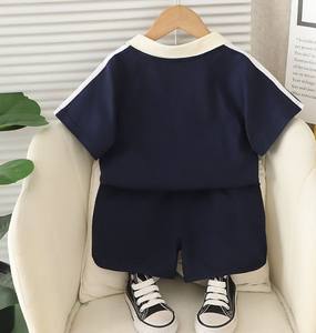 Wholesale Summer Children's Sportswear Cotton Short Sleeve <b>Track</b> Suit Jogger Kids' Casual Solid Short <b>T</b>-Shirt - Product Image 4