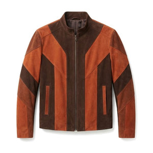 Stylish Men <b>Suede</b> <b>Leather</b> <b>Jacket</b> With Soft Touch Finish Classic Button Front Practical Pockets And Comfortable Regular Fit - Product Image 1