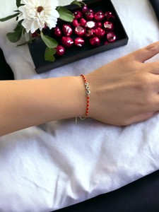 DAFNI BIG PAZAR Bohemian <b>Beaded</b> <b>Bracelet</b> with Natural Stone Precious Metal Alloy Micro Insert Unisex Gift Istanbul 11111 Purity - Product Image 6