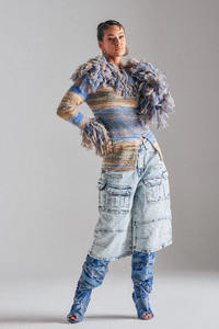 2026 Trending Acid Wash Semi Stretch Denim With A Classic Cargo Belt Five-Pockets Cargo-Style <b>Front</b> <b>Zip</b> Fly Button Closure - Product Image 2