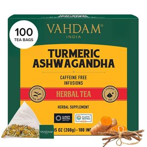 VAHDAM, Turmeric Ashwagandha Herbal <b>Tea</b> Bags (100 Count) - Product Image 3