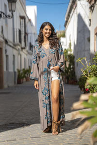 Verano señoras Boutique ropa personalizada largo de gama alta Maxi Floral bordado algodón Boho vestidos mujeres elegante vestido Casual - Product Image 2