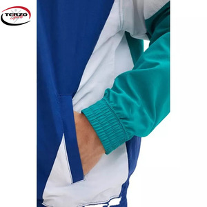 Chaqueta con cremallera de 2 piezas de nailon ecológica para hombre, ropa de calle, cortavientos deportivo, superventas, chándales de talla grande con estampado de bloques de Color - Product Image 6