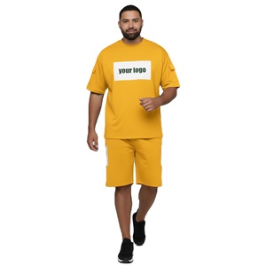 Ensemble d'été pour homme, tenue tendance en deux pièces, tissu doux, chemise et short assortis, parfait pour la salle de sport et à prix abordables - Product Image 1
