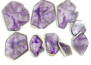 Améthyste naturelle Cabochon de pierres précieuses en vrac poli 9mm cristal tranche mélange forme taille Lot fabrication de bijoux-Moissanite Quartz - Product Image 4