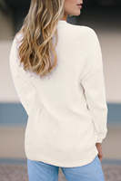 Frauen benutzer definierte Logo Weihnachts pullover gestickte Brief Candy Cane Muster Stand Langarm lässig Winter Top Herbst Abzeichen