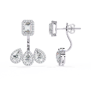 Boucle d'oreille de mariage en or diamant de laboratoire pour les femmes Elegance Luxury Wholesale Rate Jewellery - Product Image 5