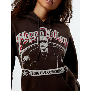 Sudadera con capucha recortada para mujer de último diseño con logotipo personalizado que imprime sudaderas con capucha sólidas para mujer Servicio OEM - Product Image 3