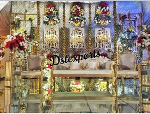 Modern Mirror <b>Backdrop</b> for Wedding Stage White Mirror Glass Wedding Stage <b>Backdrop</b> Panel Sparkling Mirror Reception Stage <b>Frame</b> - Product Image 6