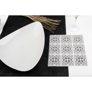 Serviettes imprimées Azulejo noires 40x40cm, Bambutex Naturel, 600 pièces, B2B - Product Image 3