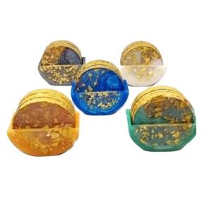 Exquisite Classic Natural <b>Agate</b> Stone <b>Coasters</b> Refined Luxurious Finish Eco-Friendly 10MM Thick Tabletop Accents for Tea Home - Product Image 6