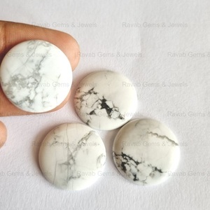 Cabujón Plano de 20 mm para Navidad, Howlita Natural Lisa Blanca, Turquesa, Cuarzo Calibrado, Piedra Preciosa Suelta para Fabricación de Joyas - Product Image 3