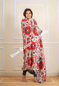 Premium 100% edredón de lana Reversible impreso algodón suave manta Sherpa espalda ecológica rojo Floral diseño acogedor elegante - Product Image 2