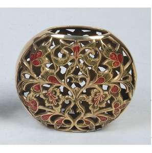 Soporte de metal esférico antiguo y hermoso con un intrincado diseño floral y de hojas, increíblemente elaborado por KHOOSI OVERSEAS. - Product Image 2