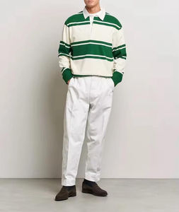 Custom Logo Mens <b>Rugby</b> Polo <b>Shirt</b> <b>Long</b> <b>Sleeve</b> Stripe T-<b>Shirt</b> Pure Cotton Jersey Twill Collar Casual <b>Long</b> <b>Sleeve</b> t-<b>shirts</b> for men - Product Image 2