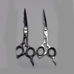 Juego de tijeras para adelgazar el cabello de barbería de acero inoxidable de 5,5 pulgadas de primera calidad, tijeras con mango de Metal de hoja recta afilada - Product Image 5