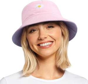 Sombrero de cubo personalizado Sombrero de lavabo de moda de algodón al aire libre Bordado Popular Sombrero de cubo de viaje de playa - Product Image 4