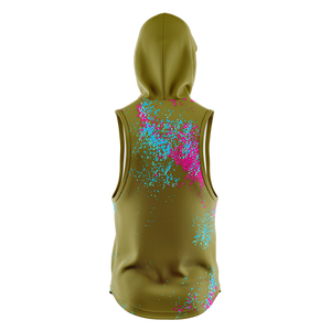 <b>Men's</b> Casual Winter <b>Sleeveless</b> <b>Hoodie</b> Fashionable Embroidered Fleece Pullover Embossed Printing Solid Design Basketball Hoodies - Product Image 4