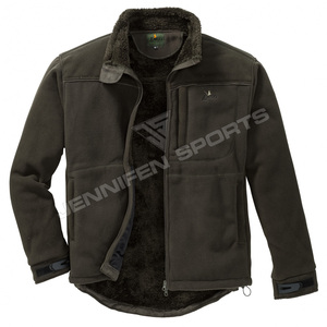 Men's Breathable Lightweight 100% Polyester Solid Winter <b>Thermal</b> Full Zip Camping Zipper-Up Hunting Jacket - Product Image 2