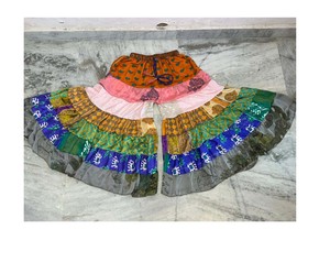 Partywear Silk Layer Patchwork <b>Women</b> <b>Trouser</b> Pant, Recycled Sari Silk Wide-Leg Pants, <b>Summer</b> Funky Ethnic Boho Hippy Patchwork - Product Image 1