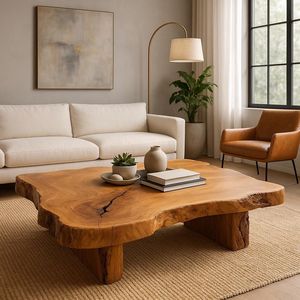 โต๊ะกาแฟไม้เนื้อแข็งทำมือ พร้อมด้วยงานฝีมือประณีตสำหรับเฟอร์นิเจอร์บ้านระดับพรีเมียม - Product Image 3